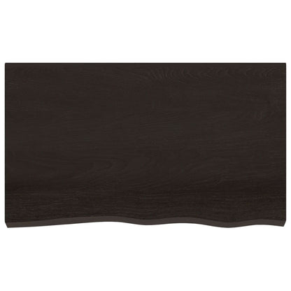 vidaXL Wandregal Dunkelbraun 100x60x(2-6)cm Massivholz Eiche Behandelt