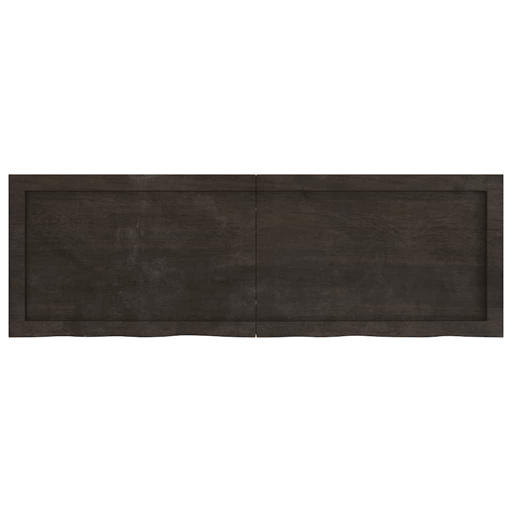 vidaXL Wandregal Dunkelbraun 120x40x(2-4)cm Massivholz Eiche Behandelt