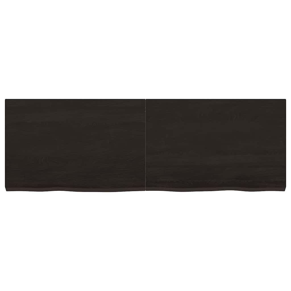vidaXL Wandregal Dunkelbraun 120x40x(2-4)cm Massivholz Eiche Behandelt