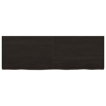 vidaXL Wandregal Dunkelbraun 120x40x(2-4)cm Massivholz Eiche Behandelt