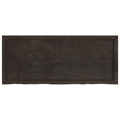 vidaXL Wandregal Dunkelbraun 120x50x(2-4)cm Massivholz Eiche Behandelt