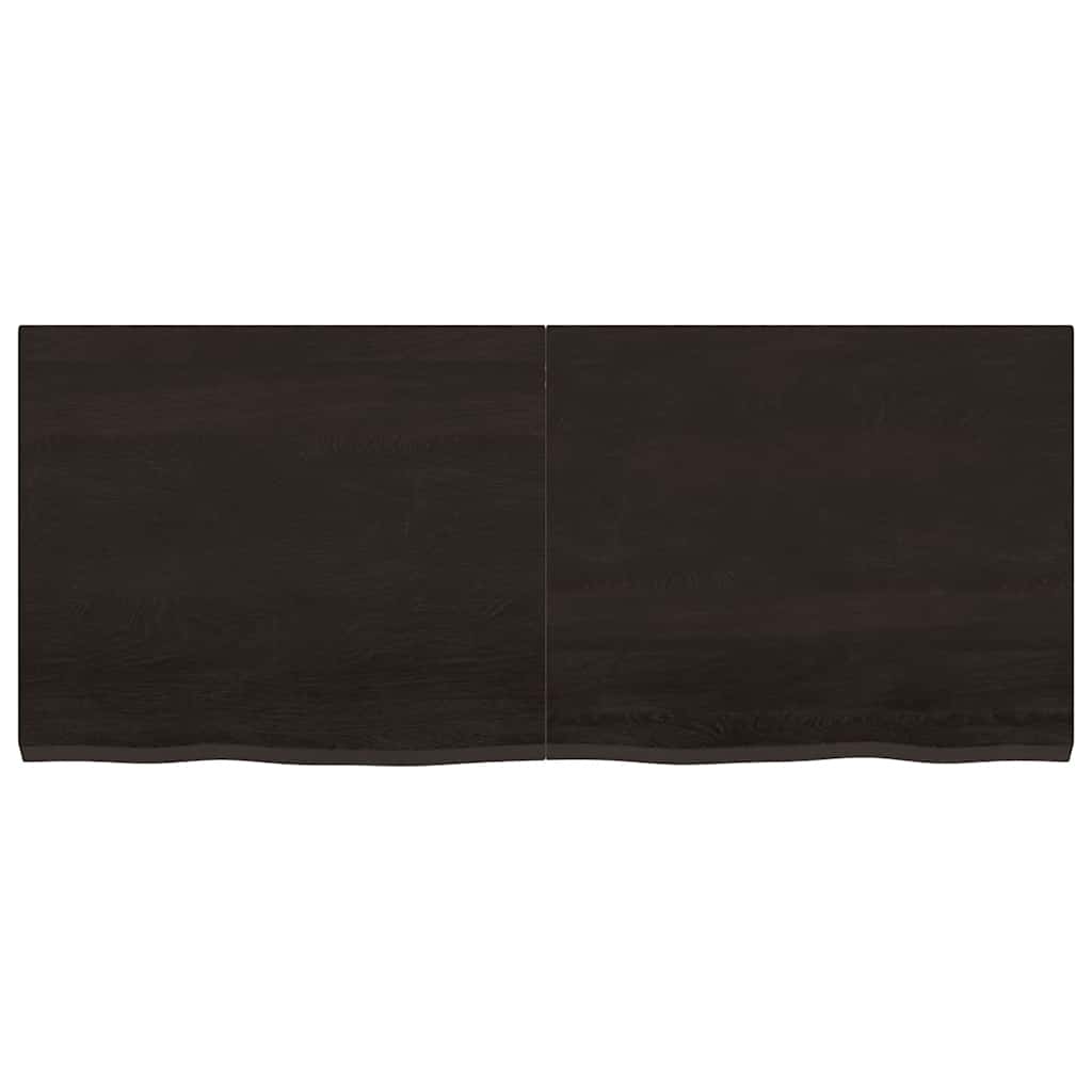 vidaXL Wandregal Dunkelbraun 120x50x(2-4)cm Massivholz Eiche Behandelt