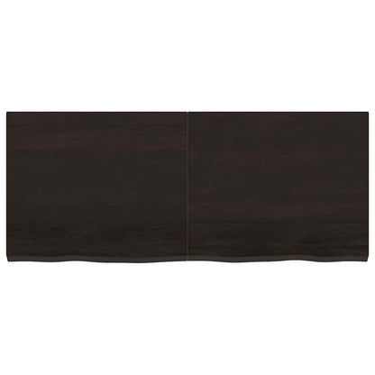 vidaXL Wandregal Dunkelbraun 120x50x(2-4)cm Massivholz Eiche Behandelt