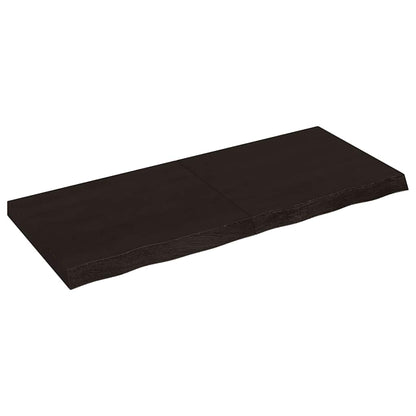 vidaXL Wandregal Dunkelbraun 120x50x(2-6)cm Massivholz Eiche Behandelt