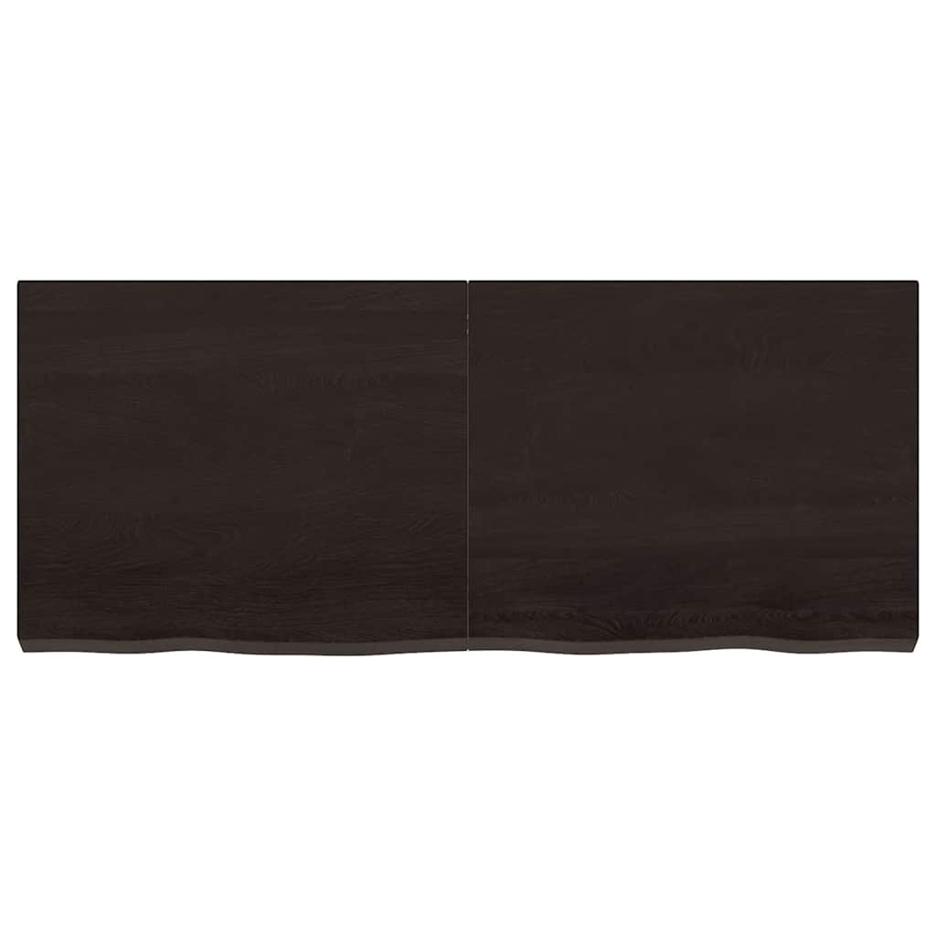 vidaXL Wandregal Dunkelbraun 120x50x(2-6)cm Massivholz Eiche Behandelt