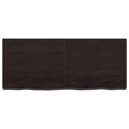 vidaXL Wandregal Dunkelbraun 120x50x(2-6)cm Massivholz Eiche Behandelt
