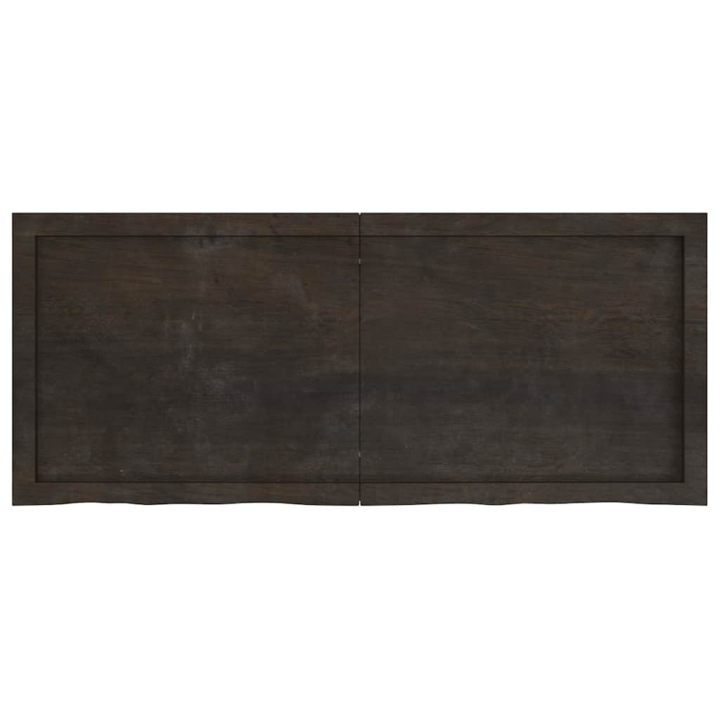 vidaXL Wandregal Dunkelbraun 120x50x(2-6)cm Massivholz Eiche Behandelt