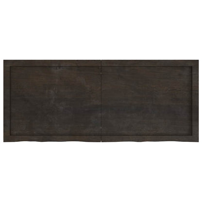 vidaXL Wandregal Dunkelbraun 120x50x(2-6)cm Massivholz Eiche Behandelt