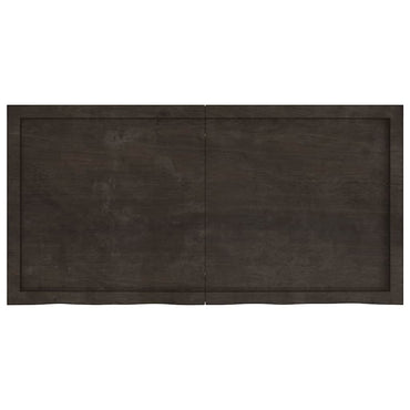 vidaXL Wandregal Dunkelbraun 120x60x(2-4)cm Massivholz Eiche Behandelt