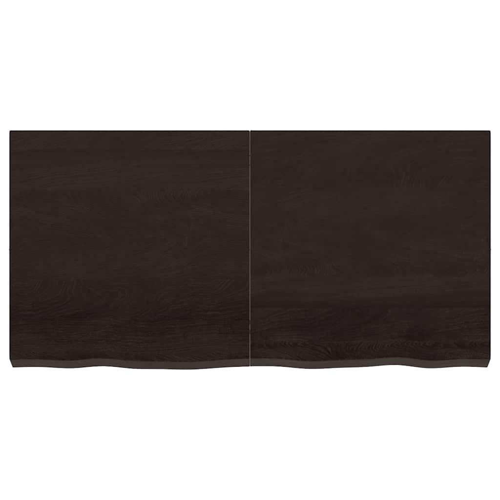 vidaXL Wandregal Dunkelbraun 120x60x(2-6)cm Massivholz Eiche Behandelt