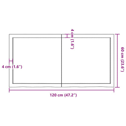 vidaXL Wandregal Dunkelbraun 120x60x(2-6)cm Massivholz Eiche Behandelt