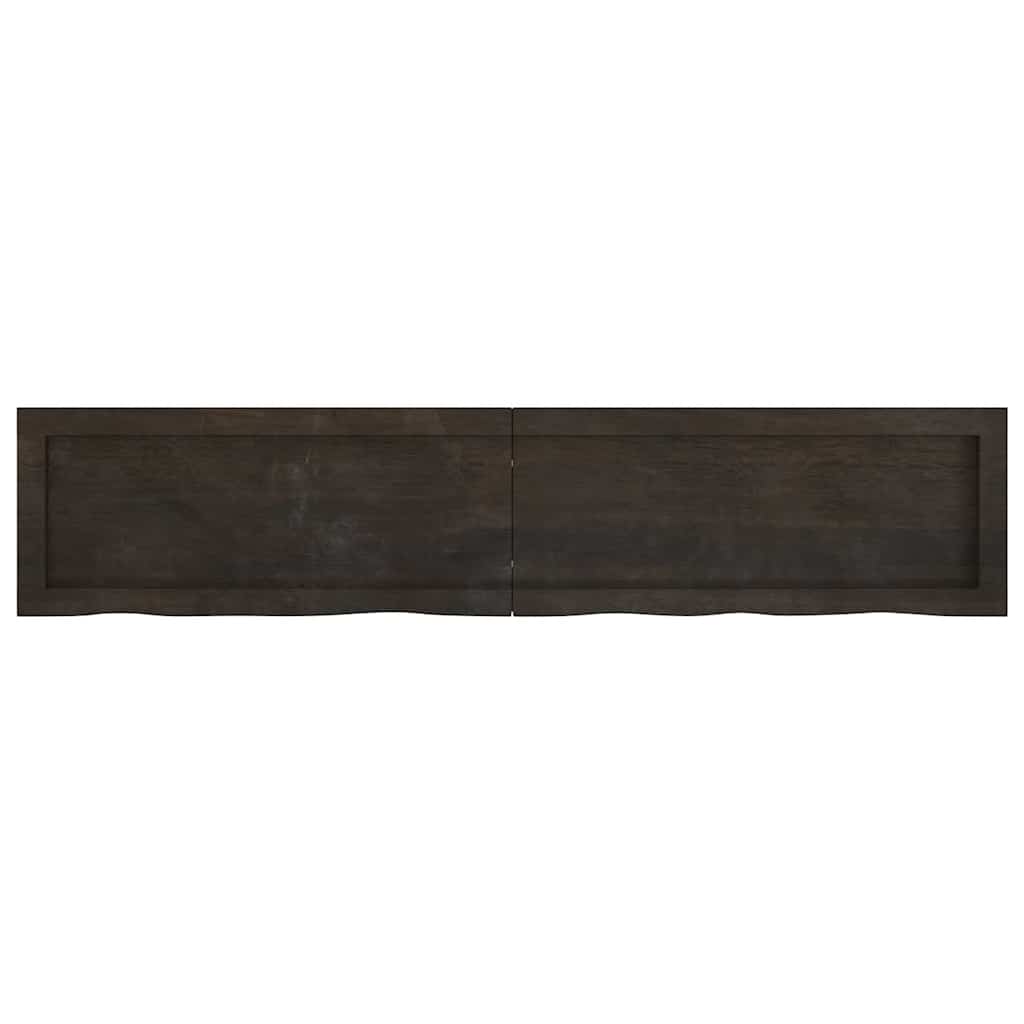 vidaXL Wandregal Dunkelbraun 140x30x(2-4)cm Massivholz Eiche Behandelt