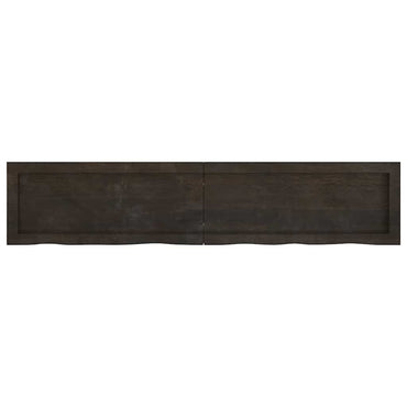 vidaXL Wandregal Dunkelbraun 140x30x(2-4)cm Massivholz Eiche Behandelt