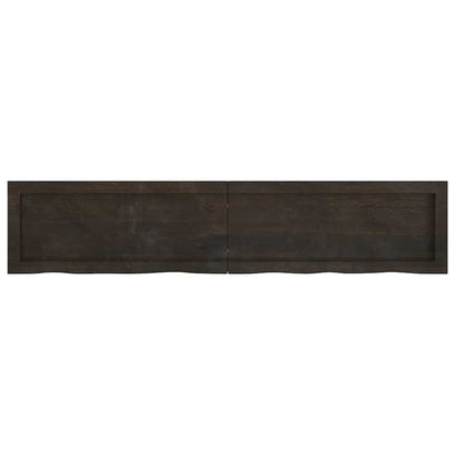 vidaXL Wandregal Dunkelbraun 140x30x(2-4)cm Massivholz Eiche Behandelt