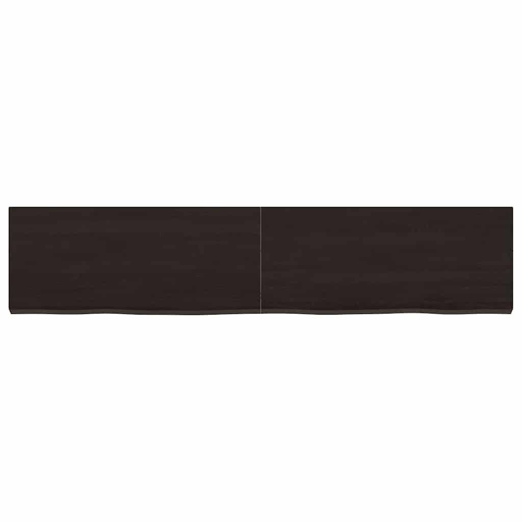 vidaXL Wandregal Dunkelbraun 140x30x(2-4)cm Massivholz Eiche Behandelt