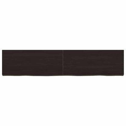 vidaXL Wandregal Dunkelbraun 140x30x(2-4)cm Massivholz Eiche Behandelt