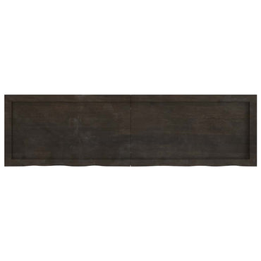 vidaXL Wandregal Dunkelbraun 140x40x(2-4)cm Massivholz Eiche Behandelt