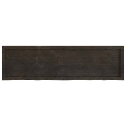vidaXL Wandregal Dunkelbraun 140x40x(2-4)cm Massivholz Eiche Behandelt