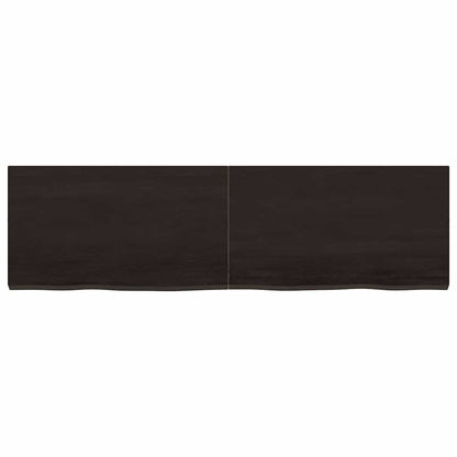 vidaXL Wandregal Dunkelbraun 140x40x(2-4)cm Massivholz Eiche Behandelt