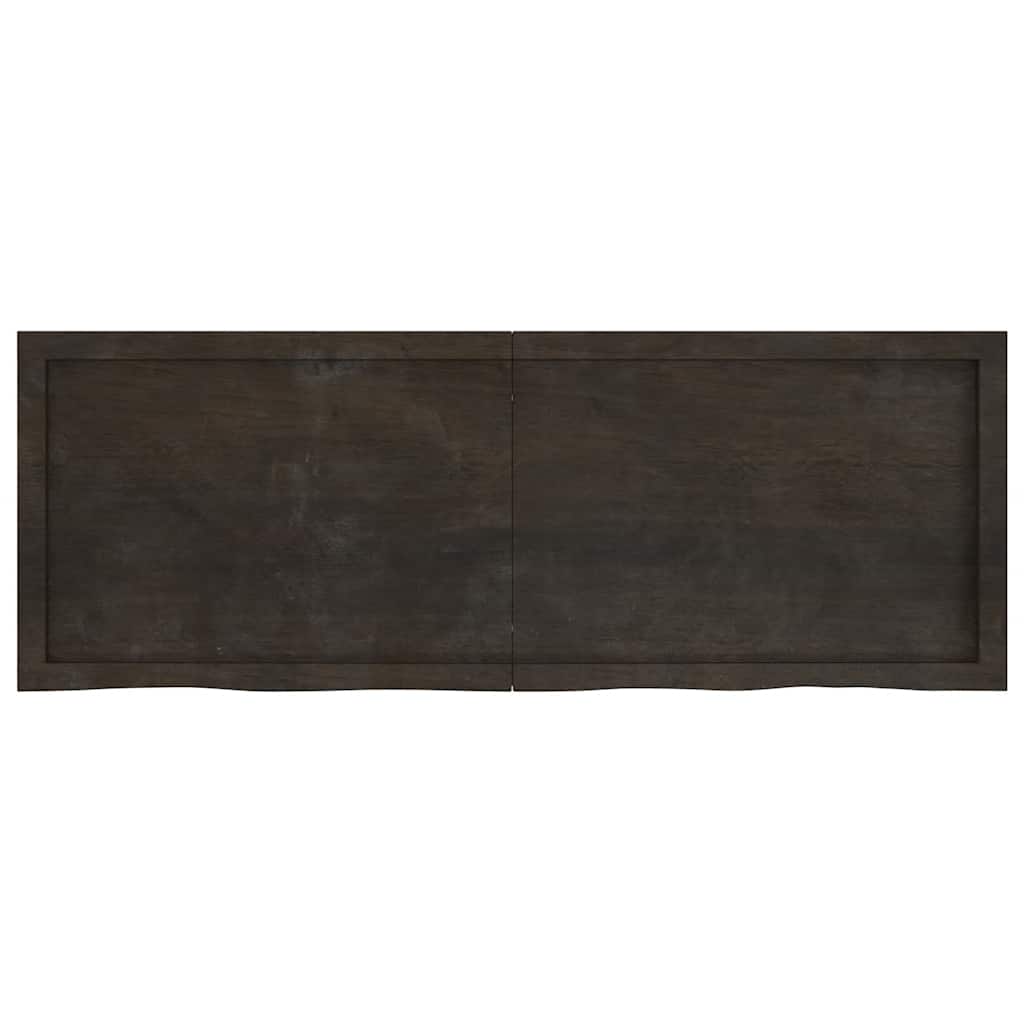 vidaXL Wandregal Dunkelbraun 140x50x(2-4)cm Massivholz Eiche Behandelt