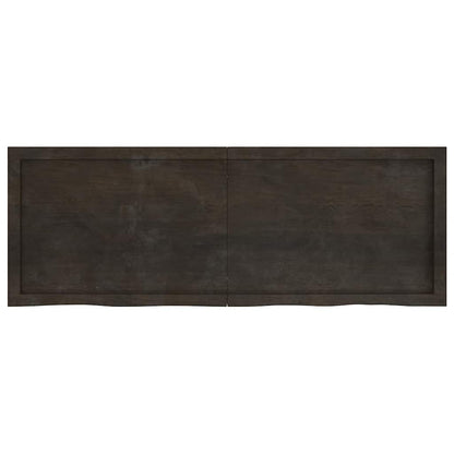 vidaXL Wandregal Dunkelbraun 140x50x(2-4)cm Massivholz Eiche Behandelt