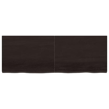 vidaXL Wandregal Dunkelbraun 140x50x(2-4)cm Massivholz Eiche Behandelt