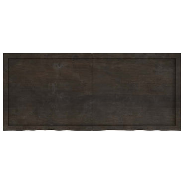 vidaXL Wandregal Dunkelbraun 140x60x(2-4)cm Massivholz Eiche Behandelt