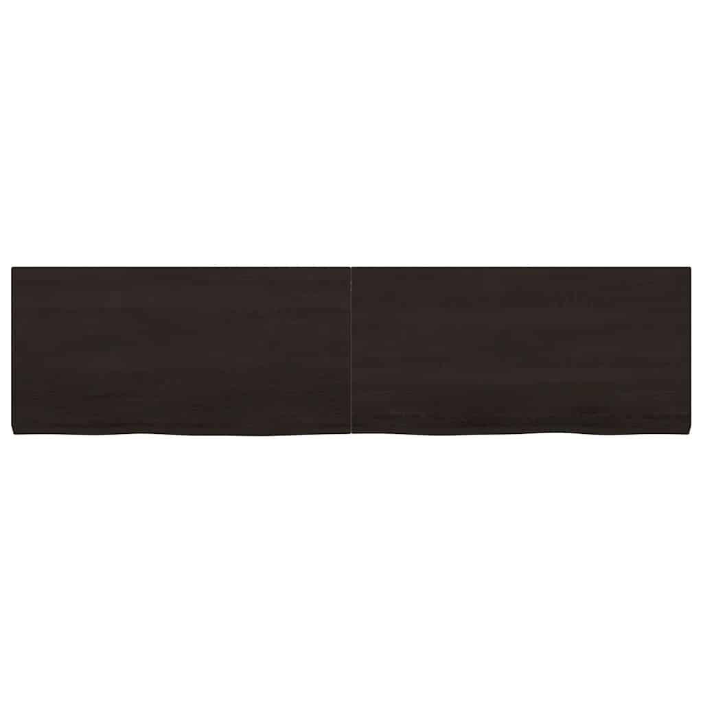 vidaXL Wandregal Dunkelbraun 160x40x(2-4)cm Massivholz Eiche Behandelt