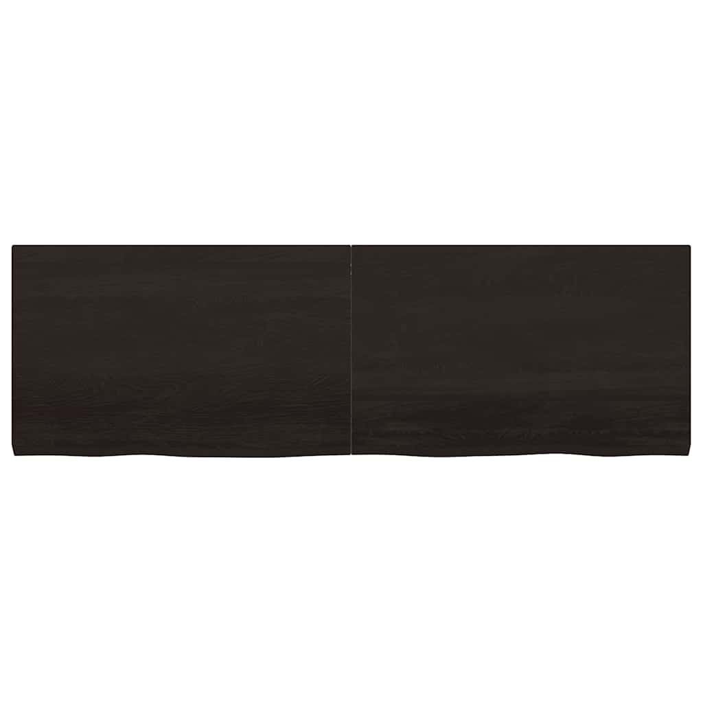 vidaXL Wandregal Dunkelbraun 160x50x(2-4)cm Massivholz Eiche Behandelt