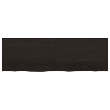 vidaXL Wandregal Dunkelbraun 160x50x(2-4)cm Massivholz Eiche Behandelt