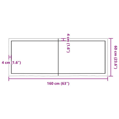 vidaXL Wandregal Dunkelbraun 160x60x(2-6)cm Massivholz Eiche Behandelt