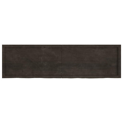 vidaXL Wandregal Dunkelbraun 180x50x(2-4)cm Massivholz Eiche Behandelt