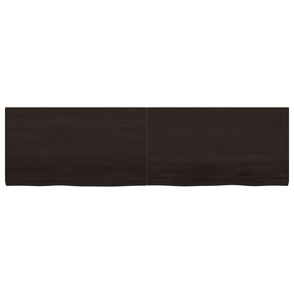 vidaXL Wandregal Dunkelbraun 180x50x(2-4)cm Massivholz Eiche Behandelt