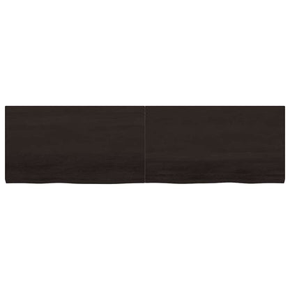 vidaXL Wandregal Dunkelbraun 180x50x(2-4)cm Massivholz Eiche Behandelt