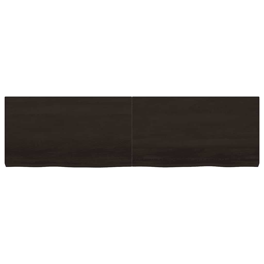 vidaXL Wandregal Dunkelbraun 180x50x(2-6)cm Massivholz Eiche Behandelt