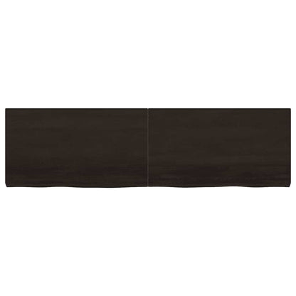 vidaXL Wandregal Dunkelbraun 180x50x(2-6)cm Massivholz Eiche Behandelt