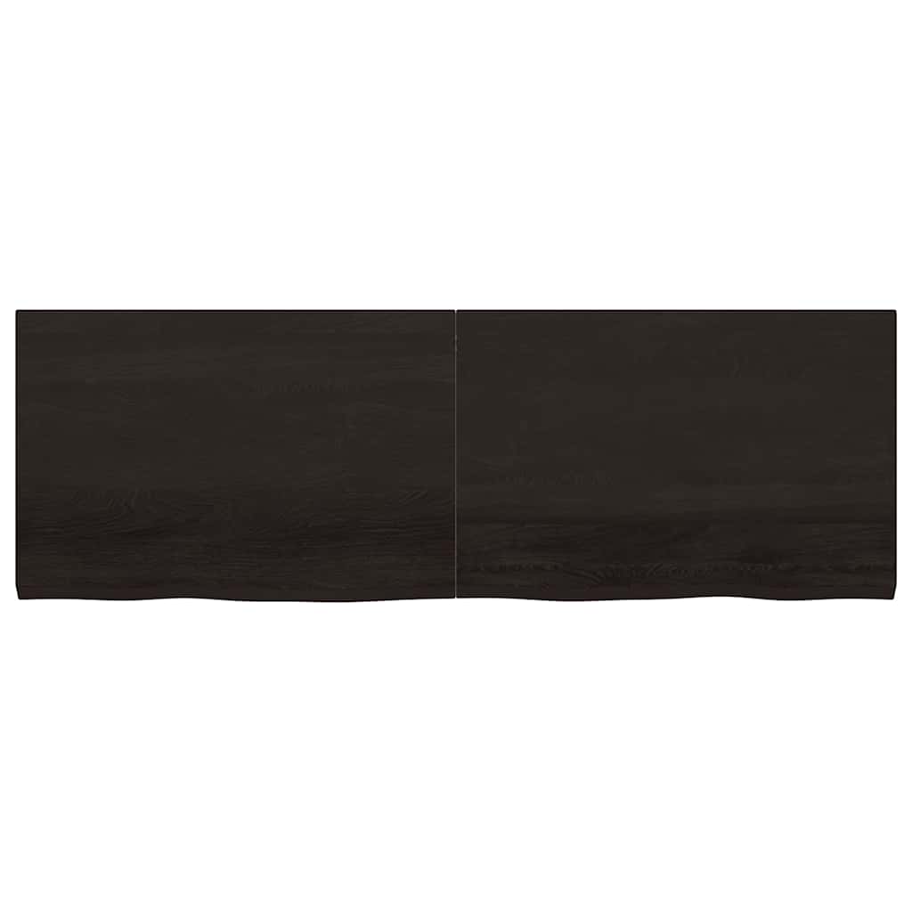 vidaXL Wandregal Dunkelbraun 180x60x(2-4)cm Massivholz Eiche Behandelt