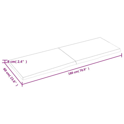 vidaXL Wandregal Dunkelbraun 180x60x(2-6)cm Massivholz Eiche Behandelt
