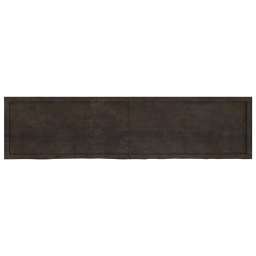 vidaXL Wandregal Dunkelbraun 200x50x(2-4)cm Massivholz Eiche Behandelt