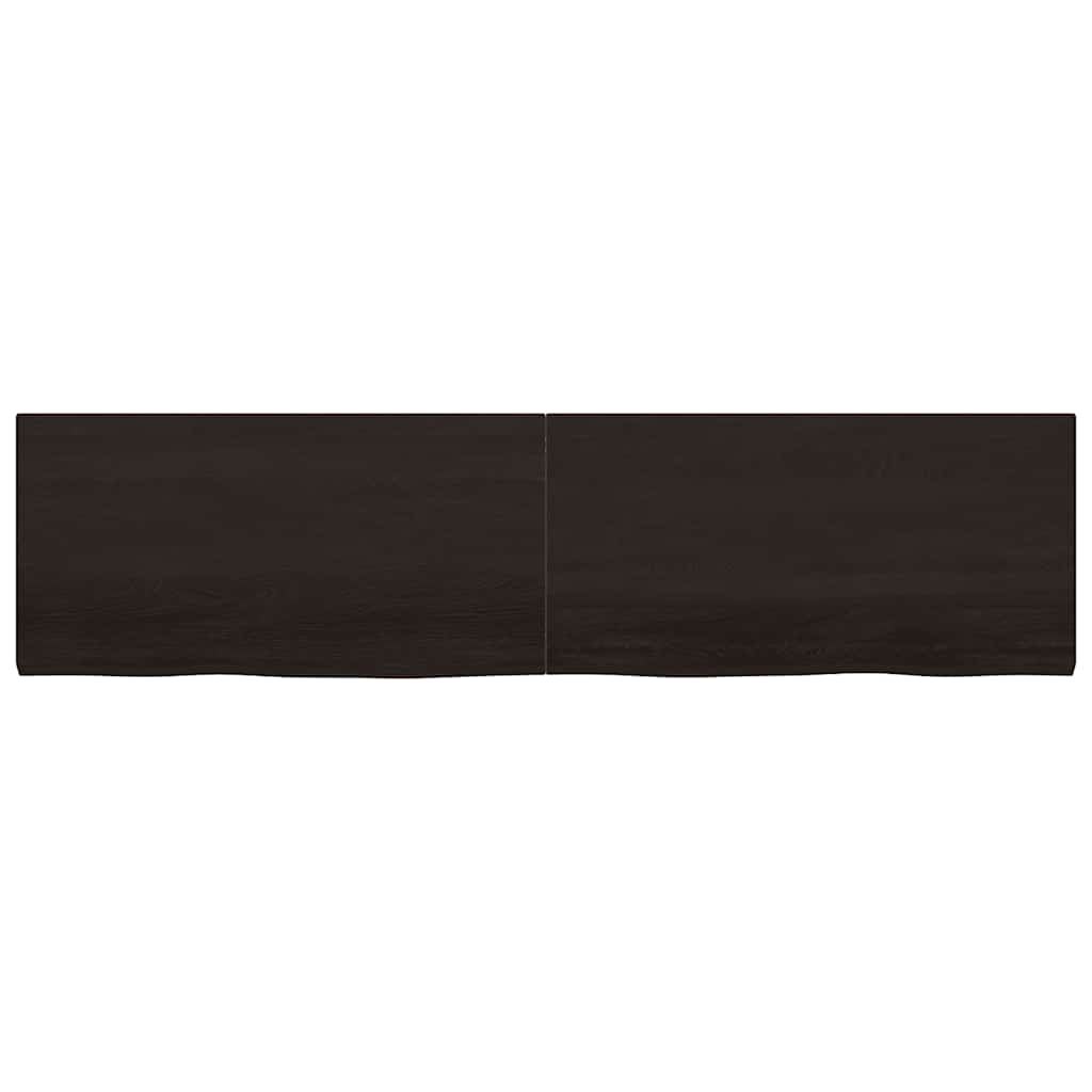 vidaXL Wandregal Dunkelbraun 200x50x(2-4)cm Massivholz Eiche Behandelt