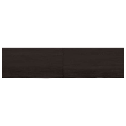 vidaXL Wandregal Dunkelbraun 200x50x(2-4)cm Massivholz Eiche Behandelt