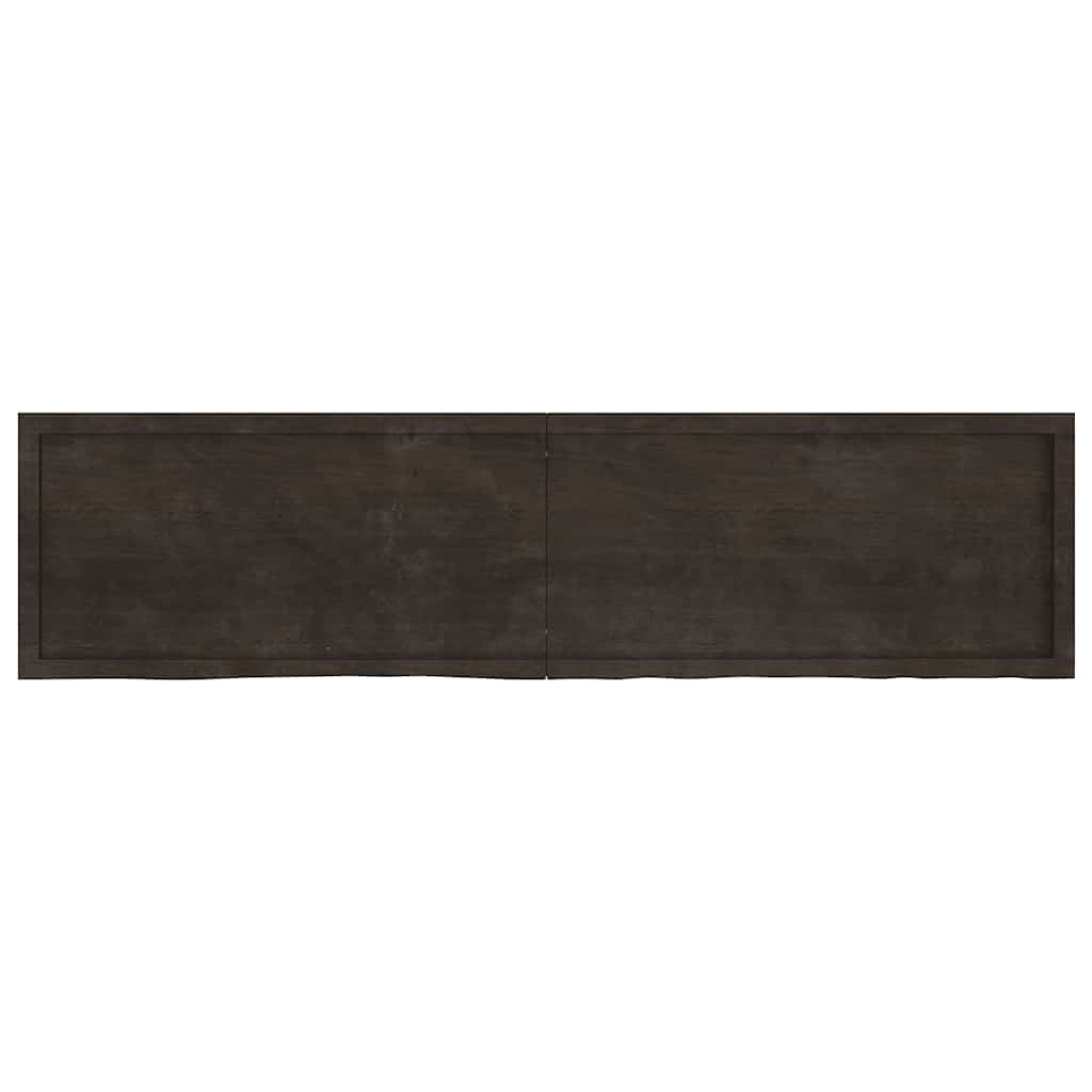 vidaXL Wandregal Dunkelbraun 200x50x(2-6)cm Massivholz Eiche Behandelt