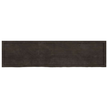 vidaXL Wandregal Dunkelbraun 200x50x(2-6)cm Massivholz Eiche Behandelt
