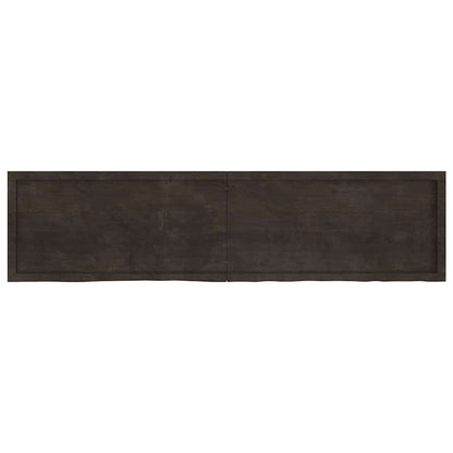 vidaXL Wandregal Dunkelbraun 200x50x(2-6)cm Massivholz Eiche Behandelt