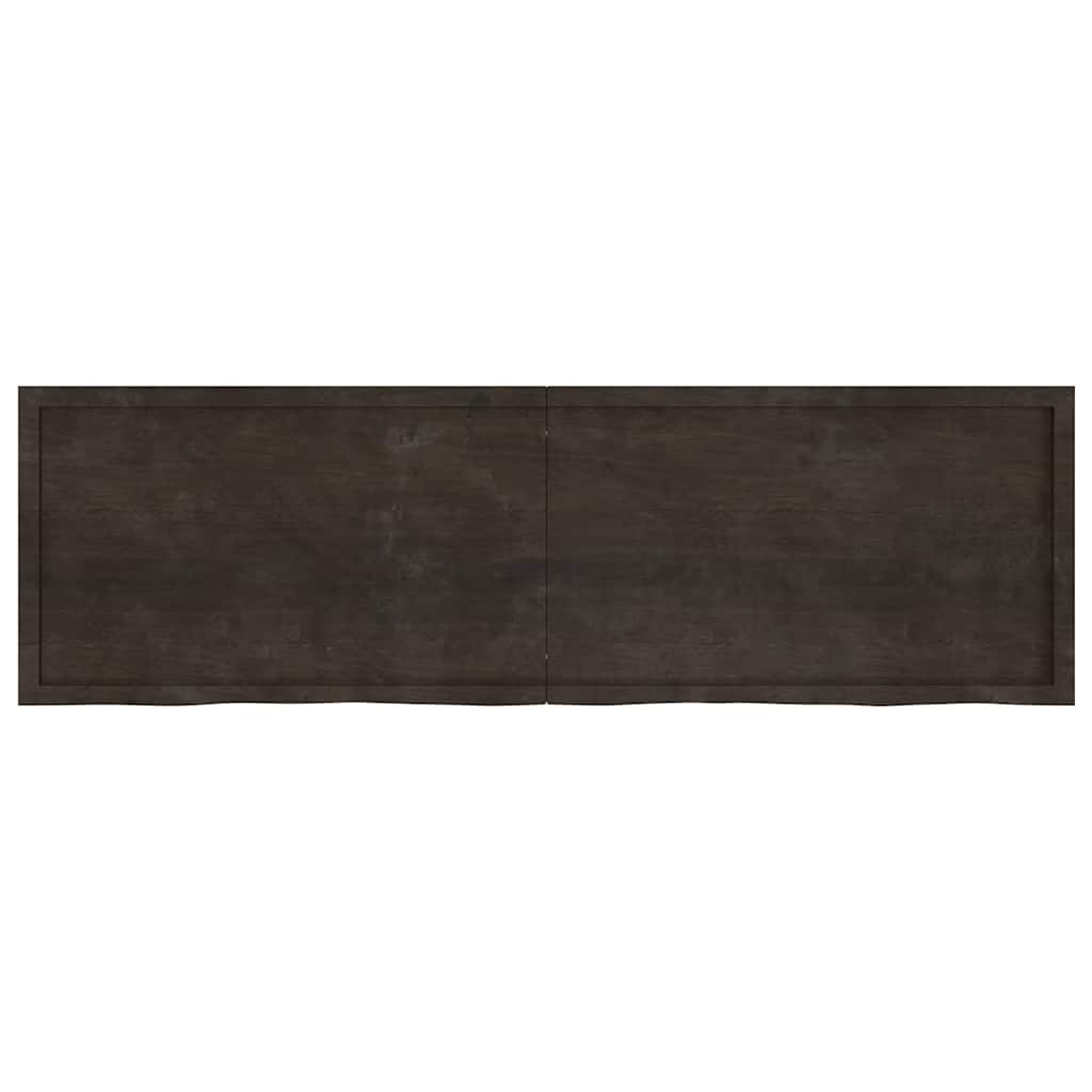 vidaXL Wandregal Dunkelbraun 200x60x(2-4)cm Massivholz Eiche Behandelt