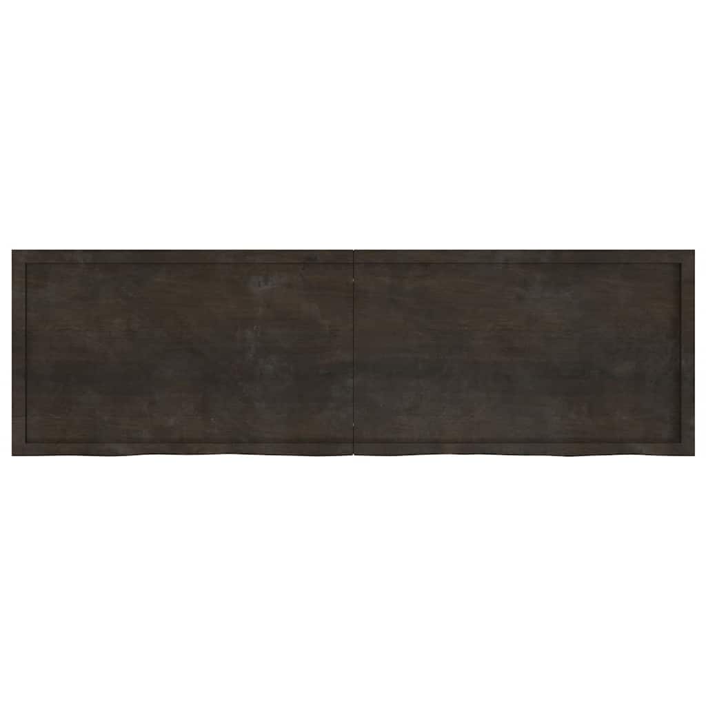 vidaXL Wandregal Dunkelbraun 200x60x(2-6)cm Massivholz Eiche Behandelt