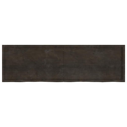 vidaXL Wandregal Dunkelbraun 200x60x(2-6)cm Massivholz Eiche Behandelt