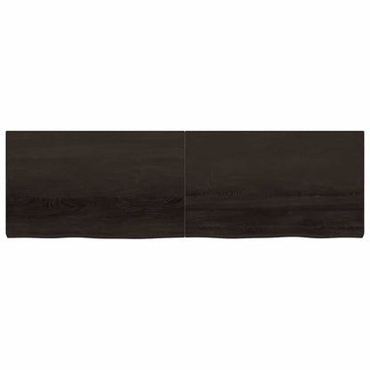vidaXL Wandregal Dunkelbraun 200x60x(2-6)cm Massivholz Eiche Behandelt