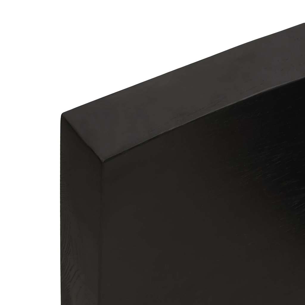 vidaXL Wandregal Dunkelbraun 200x60x(2-6)cm Massivholz Eiche Behandelt