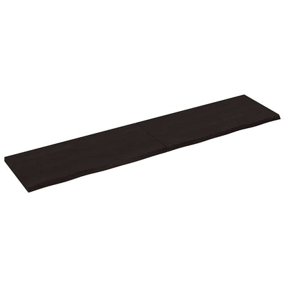 vidaXL Wandregal Dunkelbraun 220x50x(2-4)cm Massivholz Eiche Behandelt